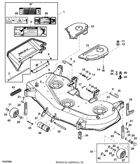 48 inch john deere mower deck parts diagram - The 48-, 54-, and 62-in. Edge Xtra mowers use the latest in three-spindle mowing technology to raise performance to a higher level. The Edge Xtra cutting system identifies mower decks with resilient 4-point mounting systems, wider gauge wheels, and 1/4-in. cut-height increments. The mower decks are designed to minimize obstructions under the ...